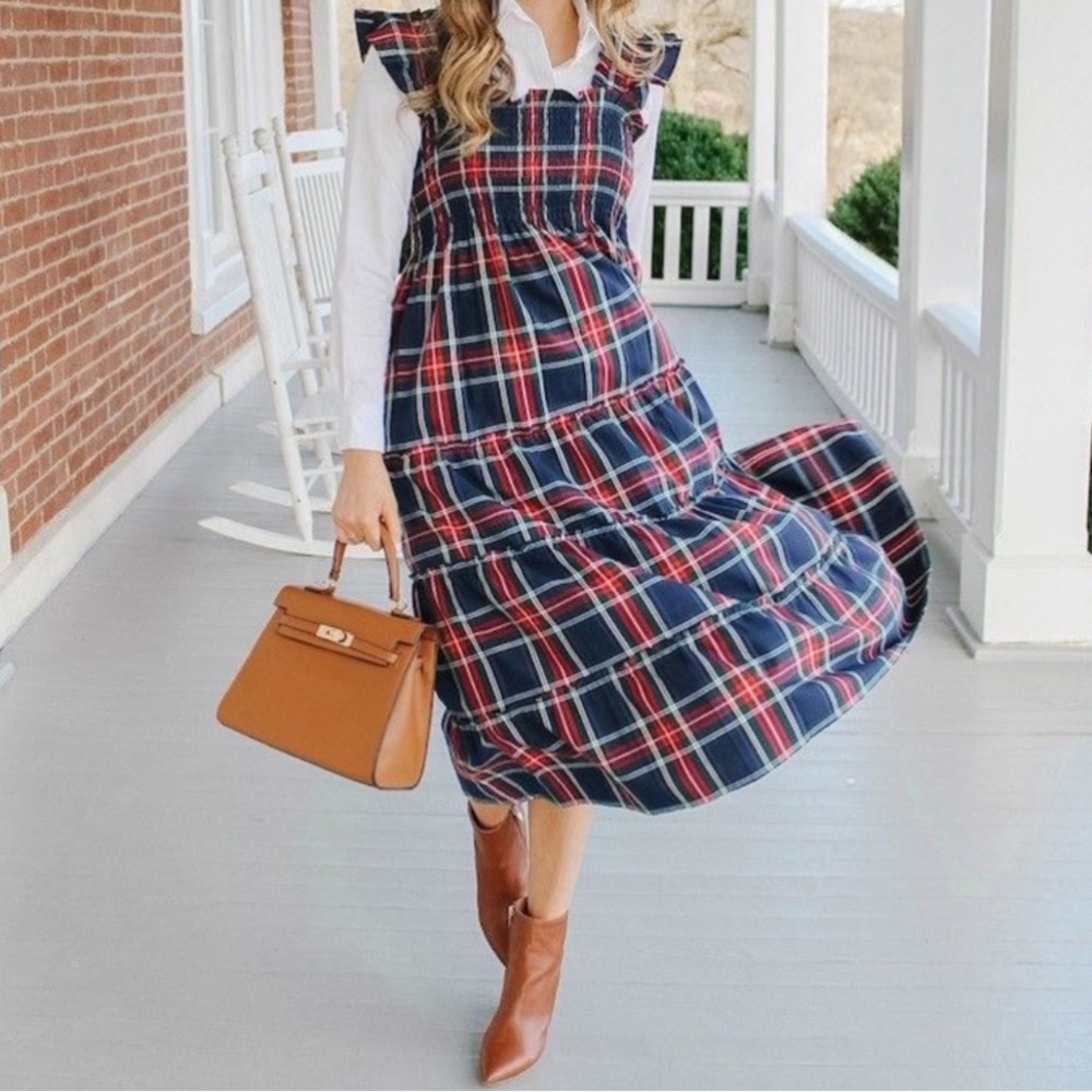 🆕NWOT HILL HOUSE HOME NAVY TARTAN PLAID NAP DRESS SIZE XS - Picture 7 of 11